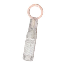 Sparkling Rhinestones Mesh Handbag For Wine Bottles-Nude