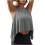 People Inspired Clothes Women's Workout Back Open Top-Gray M 1