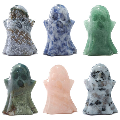 Crystal Ghostly Figurine Hallowmas Decoration-indian agate 1