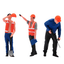 1Pc 1:64 Scale Hand Painted Construction Worker Figurine Set-C
