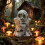 Crystal Ghostly Figurine Hallowmas Decoration-indian agate 5