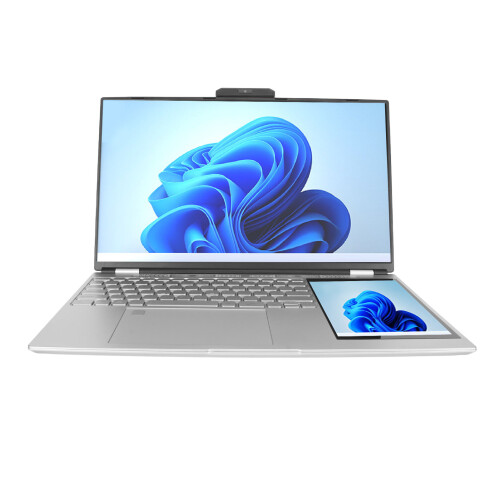 Double Screen Laptop 16GB+1TB 15.6in 7in Silver