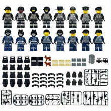 16 PCS SWAT Themed Small Building Block Figure Set Role Play Toys Birthday Gift for Kids