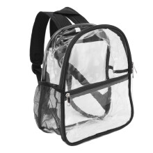 PVC Transparent Backpack Black Cap 11.5x6x12in