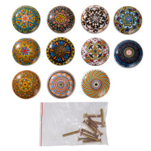 6Pcs Bohemian Style Ceramic Furniture Knobs Cabinet Drawer Knobs