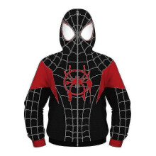 (8-11 Years, Black Miles) Kids Boy Spider-man Hoodies Hooded Zip Coat Jacket Top Outwear Fans Gift
