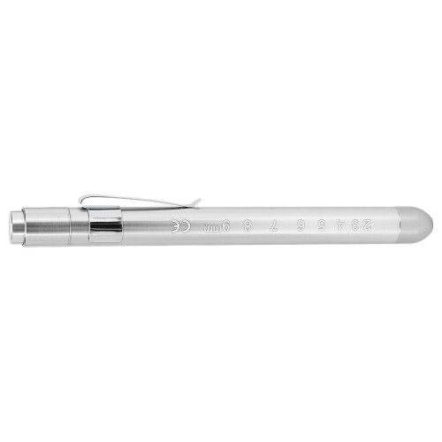LED Pen Light Clip 2xAAA Pocket Size Silver 2