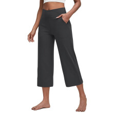 Women Soft High Waist Work Trousers Business Casual-Dark Grey S