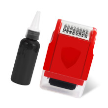 Privacy Protective Roller Stamper with Dustproof Lid-Red