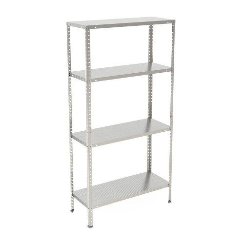 Galvanised Metal Storage Rack with 4 Adjustable Shelves