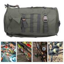 Zylindrischer Ruten-Rucksack Groß 45 cm Armeegrün