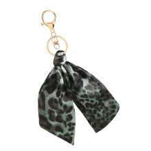 Leopard Print Bag Charm for Women Polyester Fabric-Green