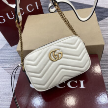 Gucci White Leather Clutch 448065 18×12×3cm