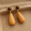 Boucles d'oreilles pendantes tendance en forme-marron plus jaune 6
