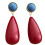 Retro-Anhänger-Ohrringe mit elegantem- Blau plus Rot 1
