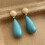 Boucles d'oreilles pendantes tendance en forme-marron plus jaune 7