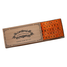70 Stück Holz-Bastelstempel, Buchstaben- und-1Druckerschriftart