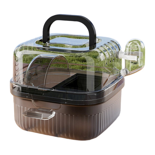 Hamster Travel Cage With Large Interior And Quiet-Black
