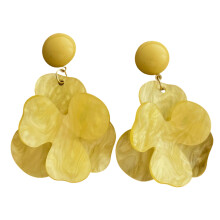 Fashion Flower Shape Earrings Exaggerated Artistic-Light Yellow