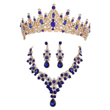 Multifunctionele bruidsaccessoireset met strasssteentjes-Blauw