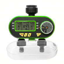 Modern Electronic Plant Water Controller With 2 Channels-Green