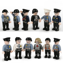 12 PCS Patrol & Traffic Officers Commanders Building Blocks Set Pretend Play Figures for Kids