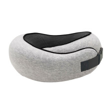 (Light Grey) Adjustables Buckle Memory Foams U-shaped Pillow Portable Comfy Soft Neck Pillow Birthday Gift