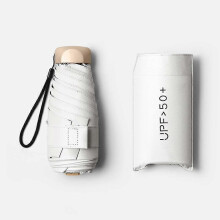 (Creamy-white) Sun Umbrella Mini-Portable Pocket Sun Protection UV Protection Sun Umbrella rain or Shine Dual-use Umbrella Sun Umbrella