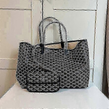 (L, Black) New Bag Large Capacity Tote Bag Mother Bag Handbag Gifts