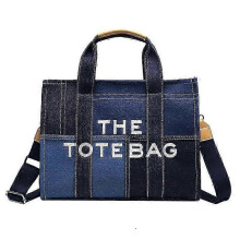 (Blue Big) Patchwork Denim Tote Bags Fashion Designer Letters Women Handbags Luxury Shoulder Crossbody Bag Big Shopper Purses Bolso Mujer