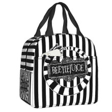 (22x20x13cm, 18) Tim Burton Beetlejuice Horror Film Lunch Box Women Cooler Thermal Food Insulated Lunch Bag Kids School Children Picnic Tote Bags