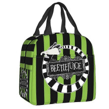 (22x20x13cm, 17) Tim Burton Beetlejuice Horror Film Lunch Box Women Cooler Thermal Food Insulated Lunch Bag Kids School Children Picnic Tote Bags
