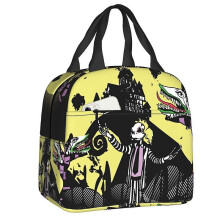 (22x20x13cm, 7) Tim Burton Beetlejuice Horror Film Lunch Box Women Cooler Thermal Food Insulated Lunch Bag Kids School Children Picnic Tote Bags