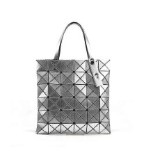 (Silver) Women Japanese Issey Miyake Geometry Tote Bags Lingge Bag Travel Handbags