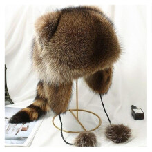 (Adult) Little Raccoon Ear Protection Plush Hat Comfy Thickened Cold-proof Beanie for Winter Autumn