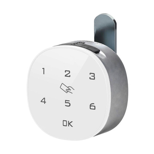 (20mm, White) Smart Drawer Lock with Digital Password & IC Card Reader for Home/Office, Easy Install Cabinet Security Lock
