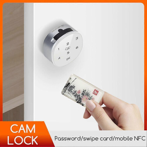 (20mm, White) Smart Drawer Lock with Digital Password & IC Card Reader for Home/Office, Easy Install Cabinet Security Lock 2