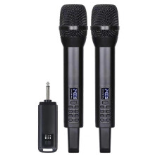 (One Drag Two) Wireless Microphone System with Receiver Professional Wireless Microphone Kit for Party Singing