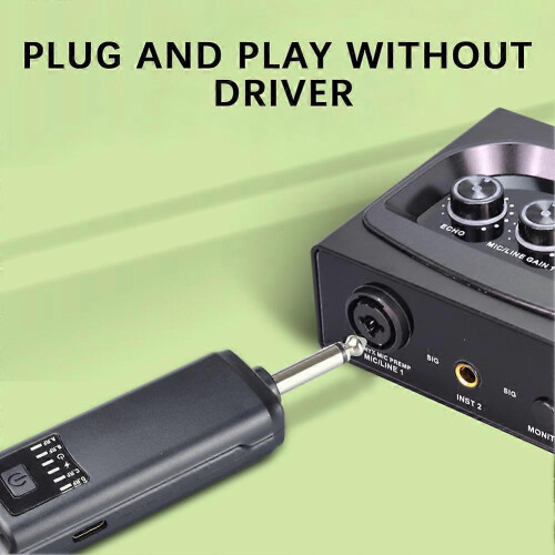 (One for Four) Wireless Microphone System with Receiver Professional Wireless Microphone Kit for Party Singing 2