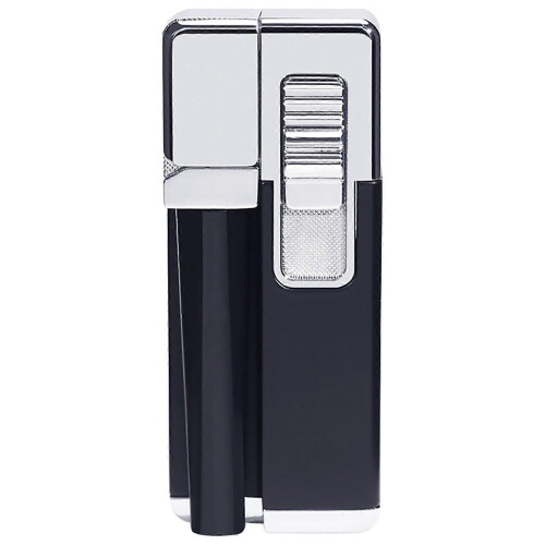 (Silver Black) Soft Flame Lighter Lightweight Compact Metal Lighter for Candles