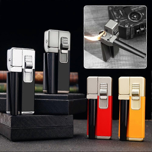 (Silver Black) Soft Flame Lighter Lightweight Compact Metal Lighter for Candles 1