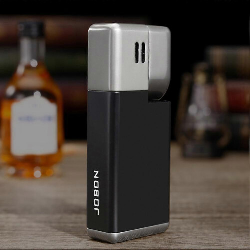(Silver Black) Soft Flame Lighter Lightweight Compact Metal Lighter for Candles 2