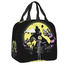 (22x20x10cm  9x8x4in, 2) Tim Burton Horror Movie Thermal Insulated Lunch Bag Women Halloween Beetlejuice Resuable Lunch Tote Box For School Food Bags