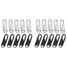 Metal Replacement Zipper (20 Pieces), Metal Tabs for Zip Repair, for Clothes, Luggage, Suitcase, Backpack, Diy