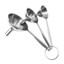 3-Piece Stainless Steel Funnel Set: Multi-Use Kitchen Oil Pouring & Wine Strainer