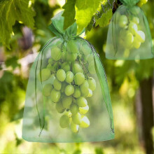 (25*35 cm, Mixed color) Grape Fruit Organza Bag With Drawstring - 100 Pieces Bunch Protection Bag 30x20cm/23x17cm