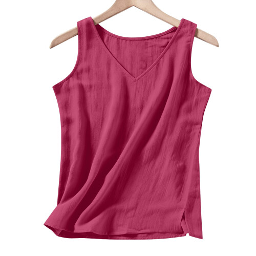 Damen-Hemden mit V-Ausschnitt, lässig, gebogen,-Weiß XL 2