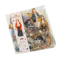 100 Sheets Girl Pattern PET Sticker For Scrapbooking Journals