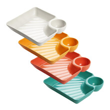Pack Of 4 Serving Plates With Sections Multipurpose Kitchen