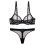 (90E, black) Ultra-thin Cup, Mesh Lace Underwear, Unlined Bra Panties Set 1